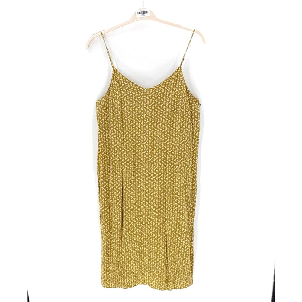 Madewell Side-Slit Slip Dress Cutout Blooms size 8 Flower Stamp Bronzed Lichen